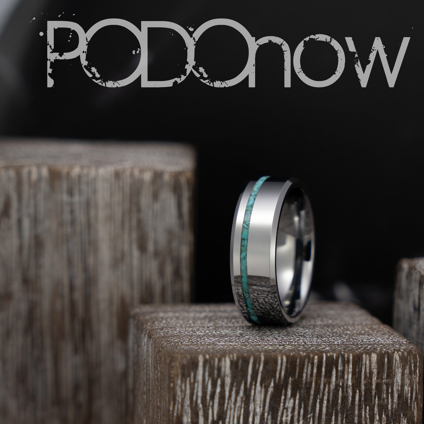 Tungsten Ring with Turquoise